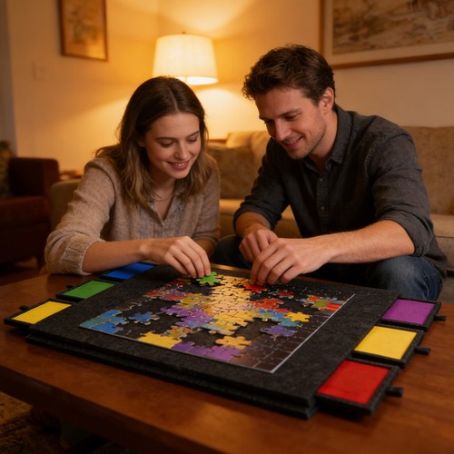 1000pcs tilting puzzle board - tilting,